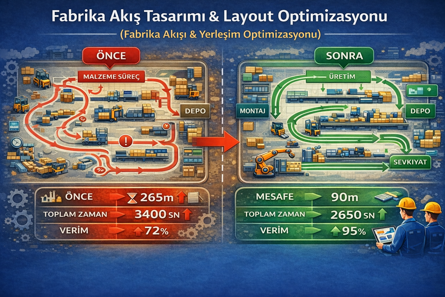 9.Hizmet Fabrika akışındaki optimizasyon farkı Yeni